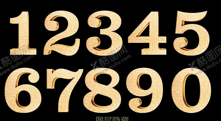 编号：26846609250835021635【酷图网】源文件下载-金色立体数字