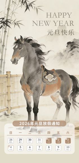 2026元旦放假海报