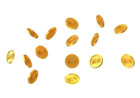 金币飞舞金钱铜币积分点缀素材
