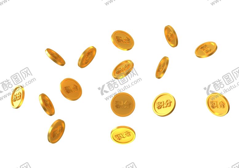 编号：31355706250553306788【酷图网】源文件下载-金币飞舞金钱铜币积分点缀素材