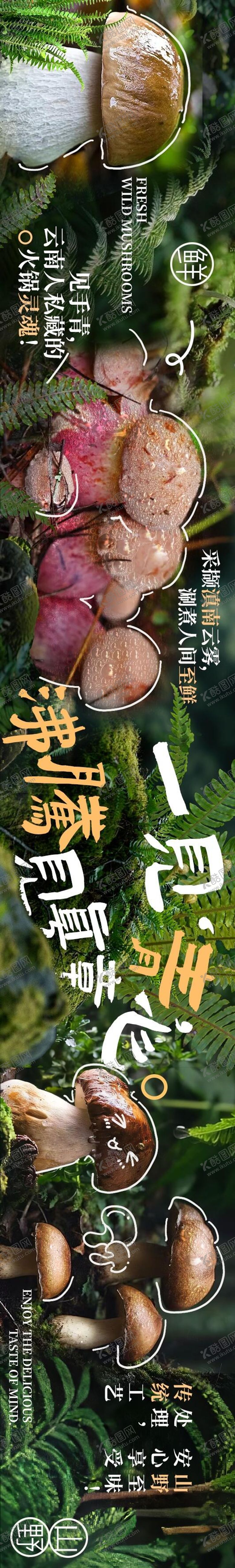 编号：67456209222112138956【酷图网】源文件下载-云南菌子山野风商户通五图设计海报