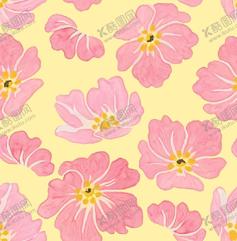 编号：61889604020306415681【酷图网】源文件下载-粉色花卉无缝图案背景