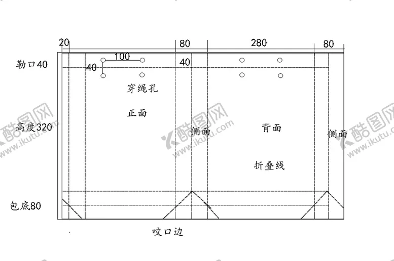 编号：41907210021058577165【酷图网】源文件下载-学生作业手提袋展开图