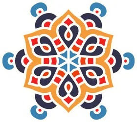 彩色复古花纹透明底免抠图