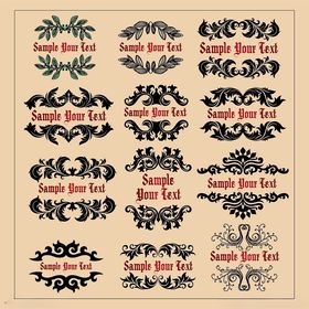 复古装饰花纹与文字元素