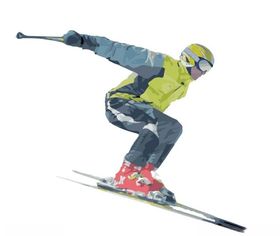 矢量滑雪运动人物1