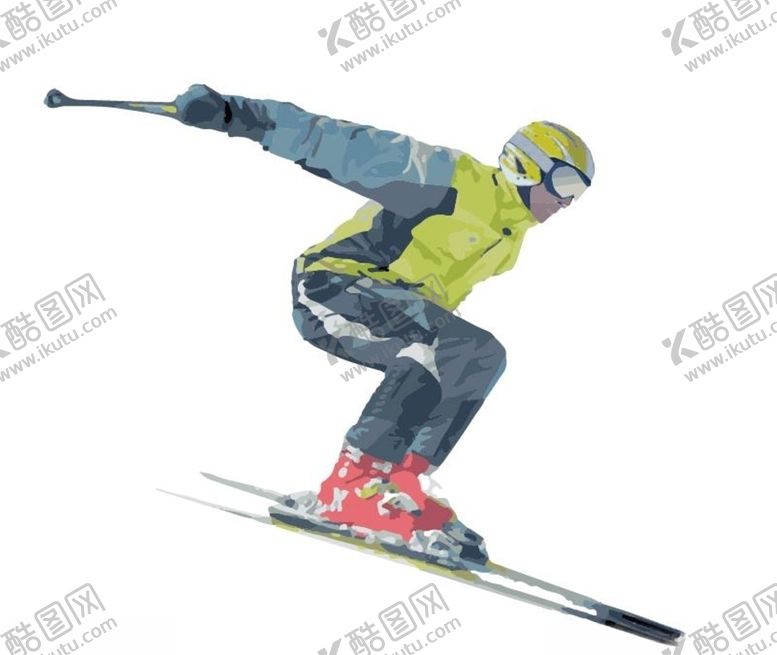 编号：32445609141154137270【酷图网】源文件下载-矢量滑雪运动人物1