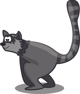 手绘动物狮子猴子公交车元素