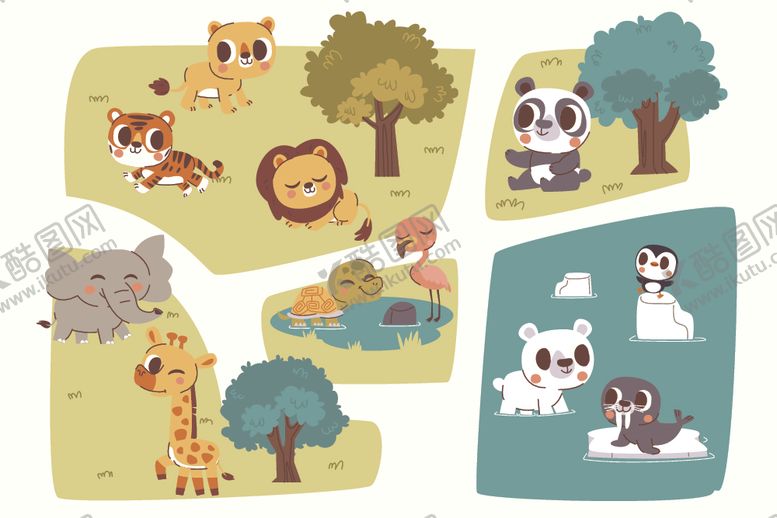 编号：50007311021148432756【酷图网】源文件下载-可爱动物插画集合