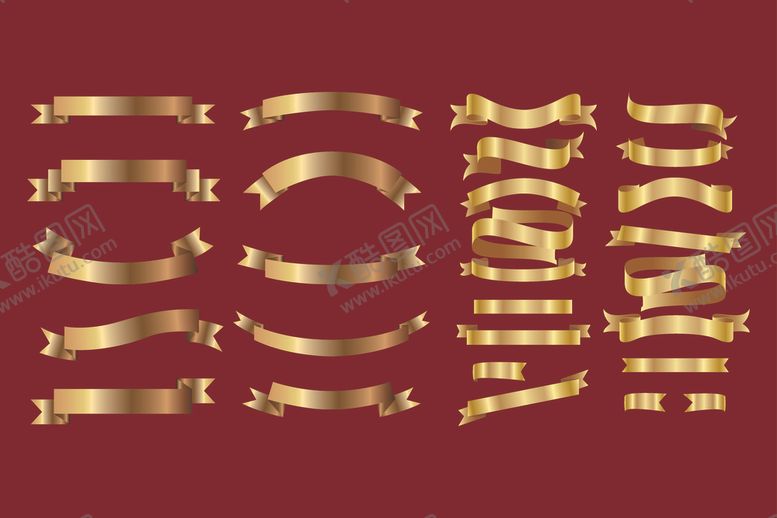 编号：19655501042104282611【酷图网】源文件下载-金色丝带