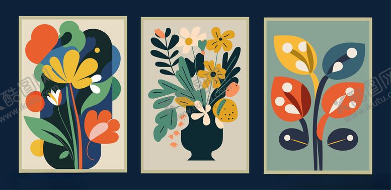 编号：43499106191450593428【酷图网】源文件下载-花卉装饰画插画作品