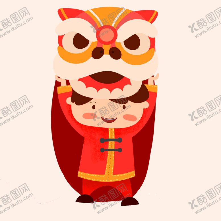 编号：71954210090716434195【酷图网】源文件下载-新年狮子插画 