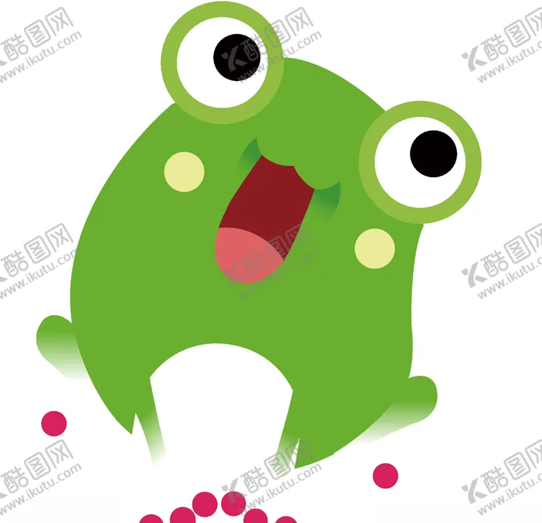 编号：81633404221948156903【酷图网】源文件下载-绿色小青蛙卡通插画