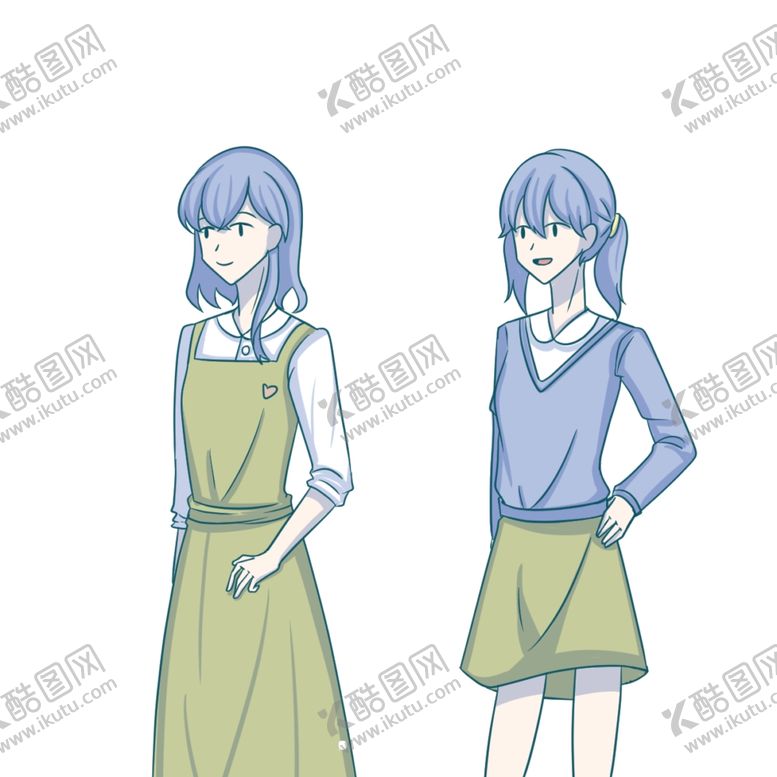 编号：64608307080115407566【酷图网】源文件下载-动漫人物男女插画