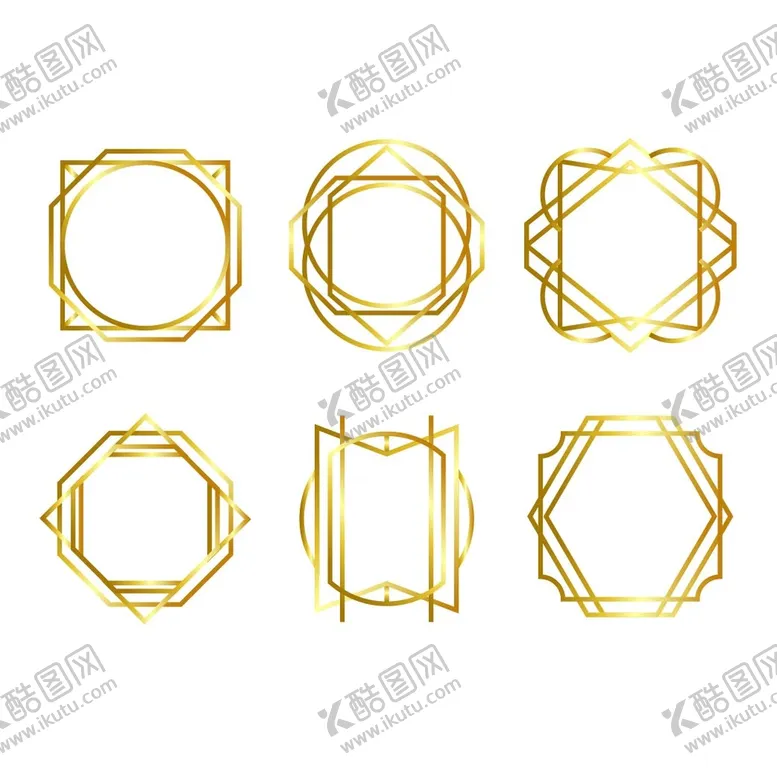 编号：53187410120237229083【酷图网】源文件下载-金色几何图形边框