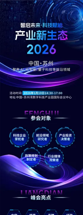 科技分享会邀请函长图