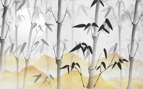 竹子报平安山水画画欣赏水墨画