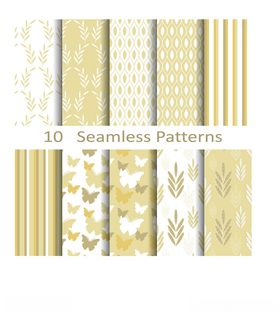 10款几何花卉无缝图案