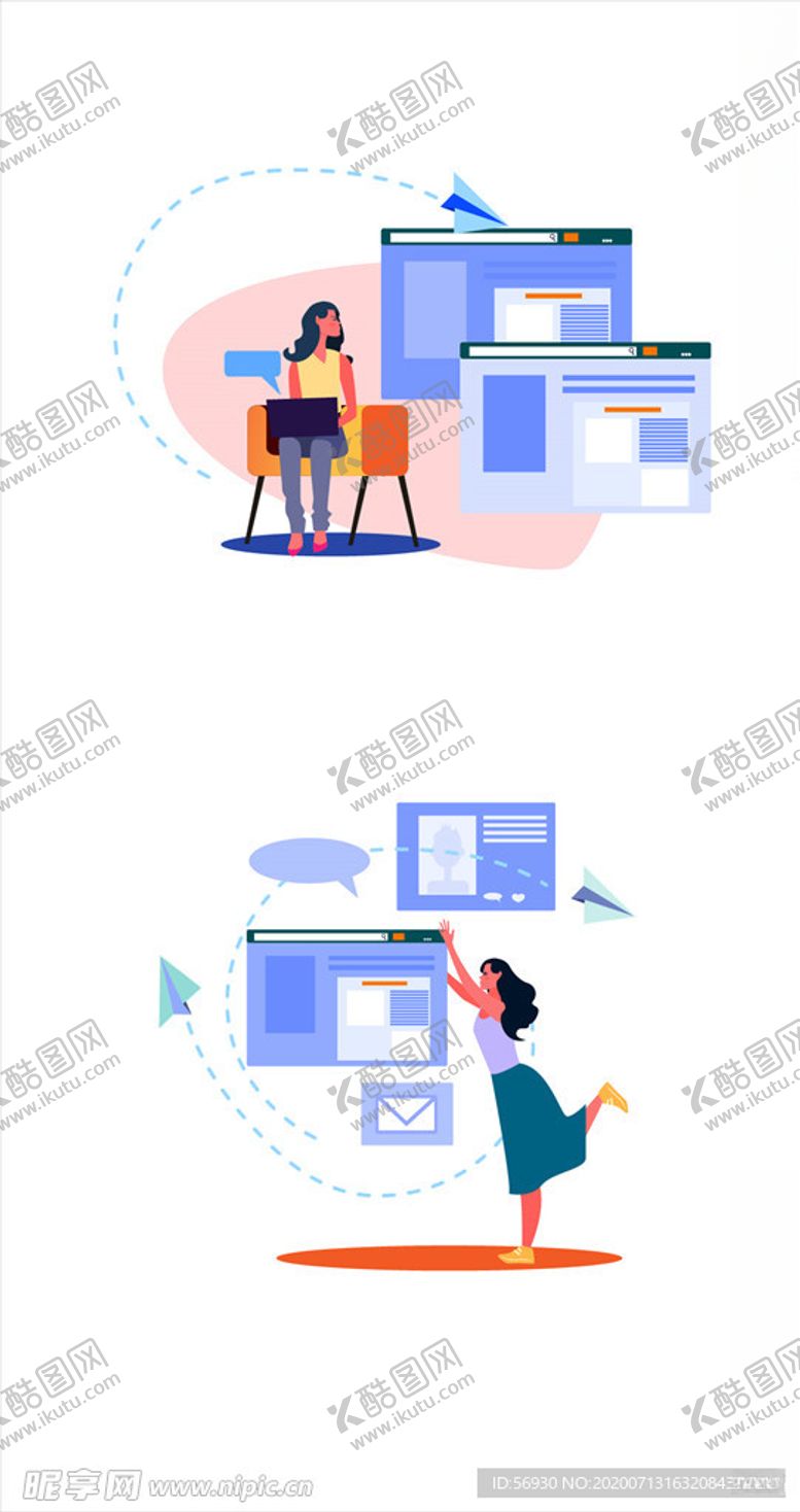 编号：64638706161306018749【酷图网】源文件下载-工作女性插画