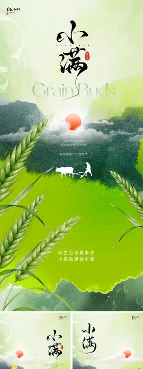 地产美业小满节气海报