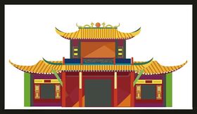 手绘古典建筑