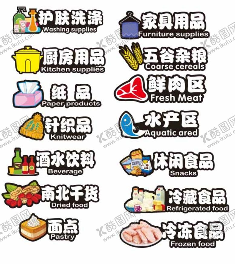 编号：79681312111644221823【酷图网】源文件下载-超市分类
