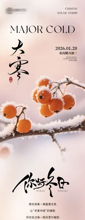 二十四节气大寒小寒长图专题设计公众号