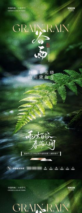 谷雨节气简约摄影海报