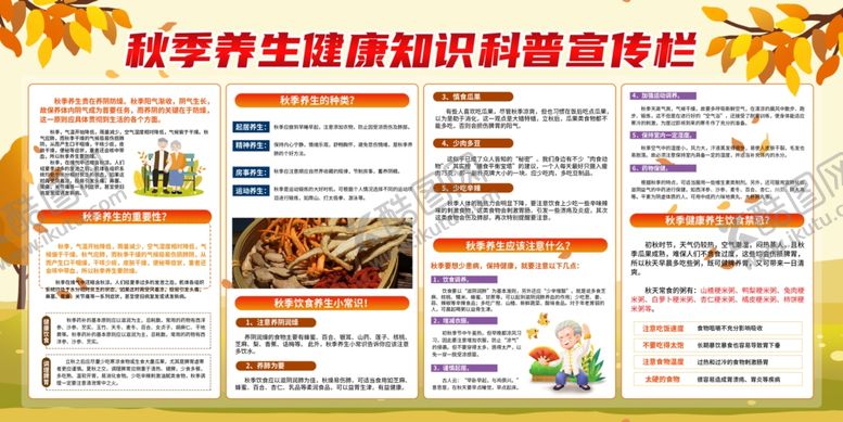 编号：57930610011719581082【酷图网】源文件下载-秋季养生知识科普宣传栏