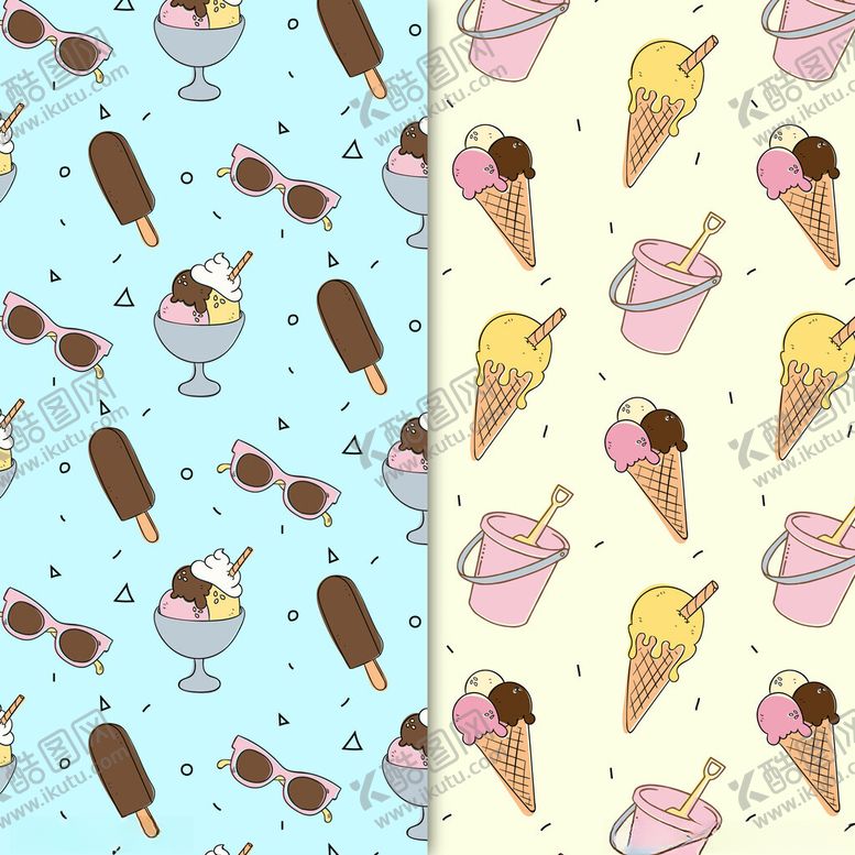 编号：44682711172012197505【酷图网】源文件下载-冰淇淋图案背景设计素材