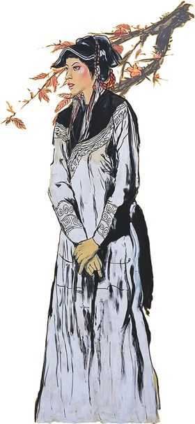 彝族美女图案