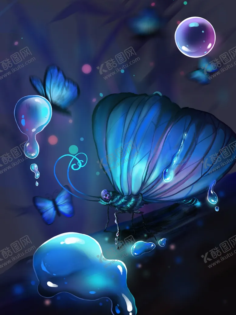 编号：21306407060337176832【酷图网】源文件下载-梦觉插画蝴蝶