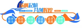 公司企业文化墙员工励志标语背景楼梯标语