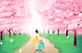 手绘樱花