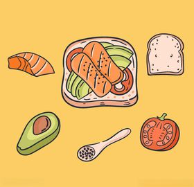 冰淇淋甜品食物标贴矢量素材