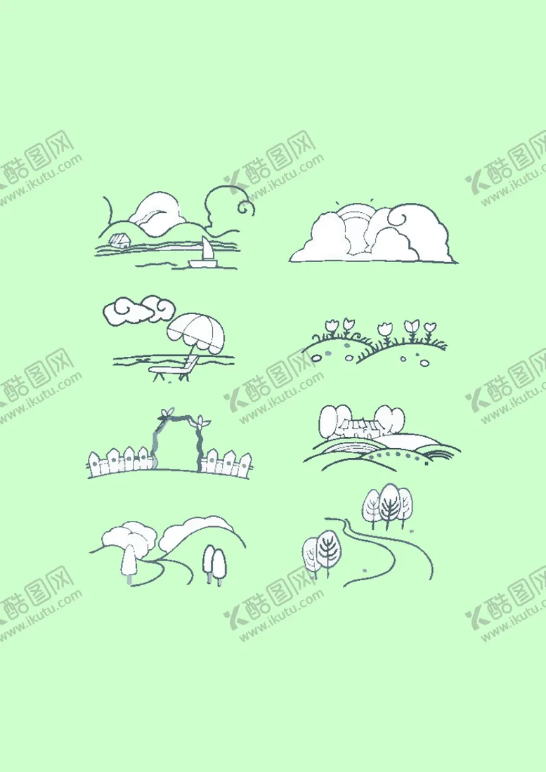 编号：51091201270236351995【酷图网】源文件下载-简笔画风景