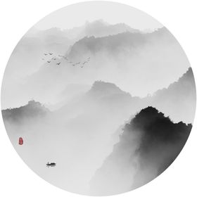 意境水墨画山水画