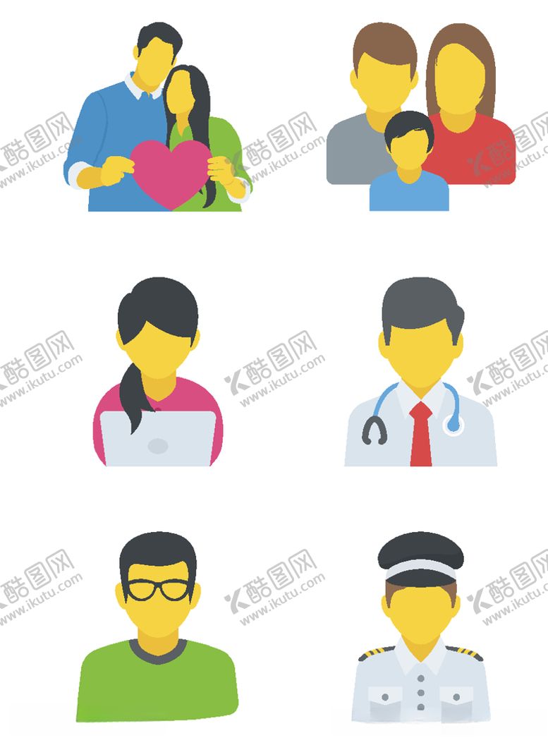 编号：11198306290746471224【酷图网】源文件下载-手绘人物图标