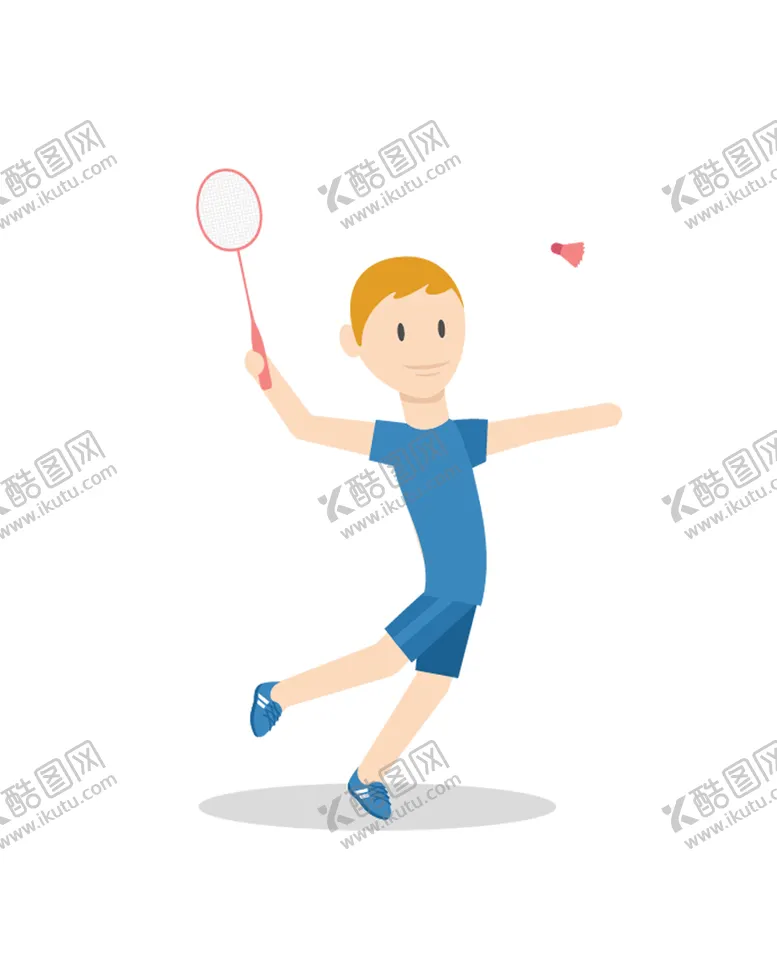 编号：25879310081852026792【酷图网】源文件下载-打羽毛球的男运动员插图单层免抠
