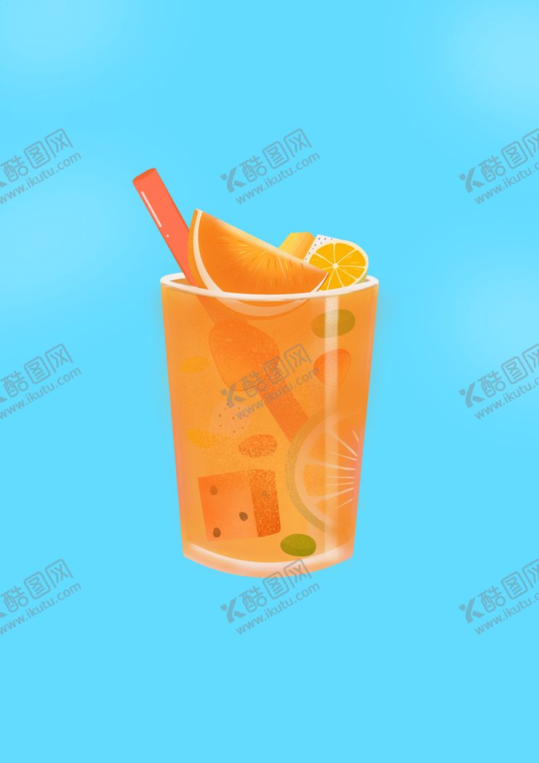编号：83724110121134188405【酷图网】源文件下载-小清新鲜榨果汁橙子柠檬西瓜水果