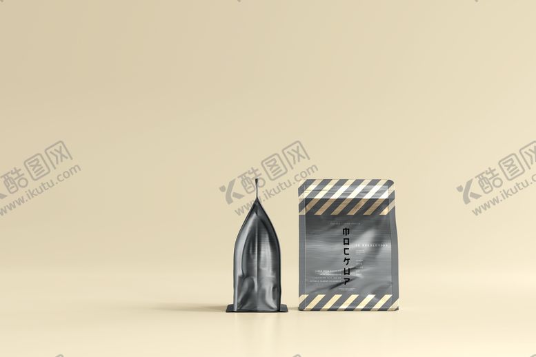 编号：30281709262250402783【酷图网】源文件下载-品牌自封咖啡袋装包装样机 