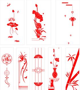 移门花纹矢量素材