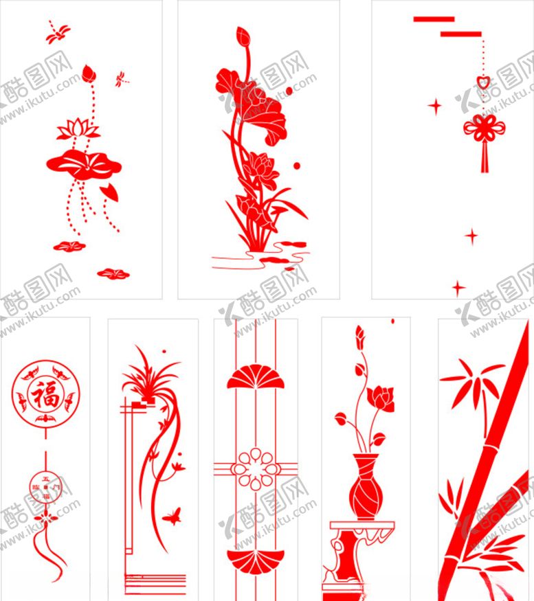 编号：38608506271644574502【酷图网】源文件下载-移门花纹矢量素材