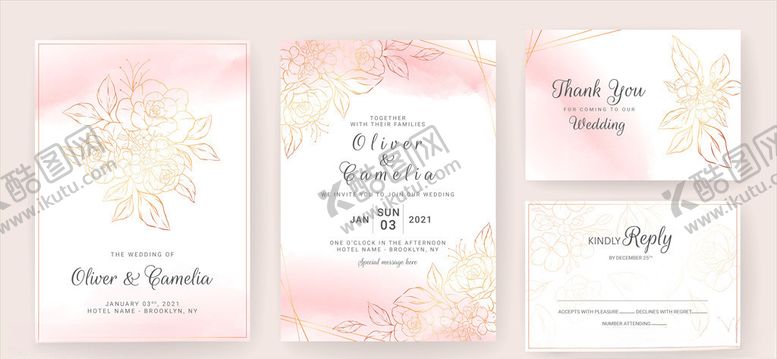 编号：95332909140349572475【酷图网】源文件下载-花卉邀请函