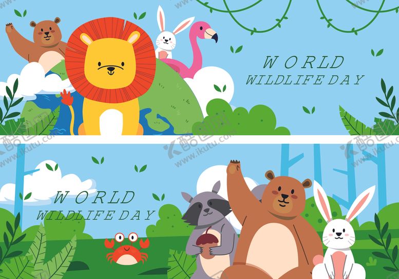 编号：40960911021135297538【酷图网】源文件下载-世界动物日可爱动物横幅