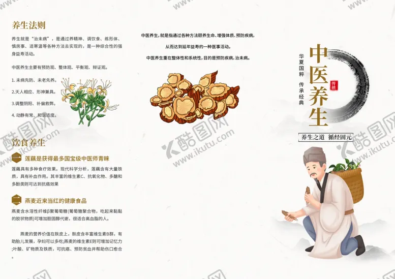 编号：82887307021545571101【酷图网】源文件下载-中医养生三折页