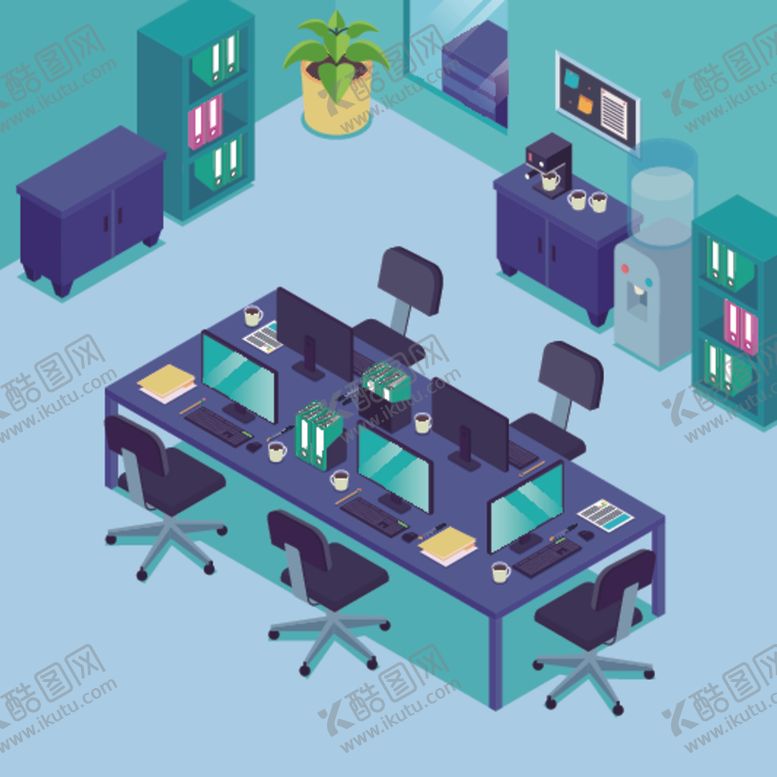 编号：93060209281419054462【酷图网】源文件下载-高端商务办公扁平化矢量插画