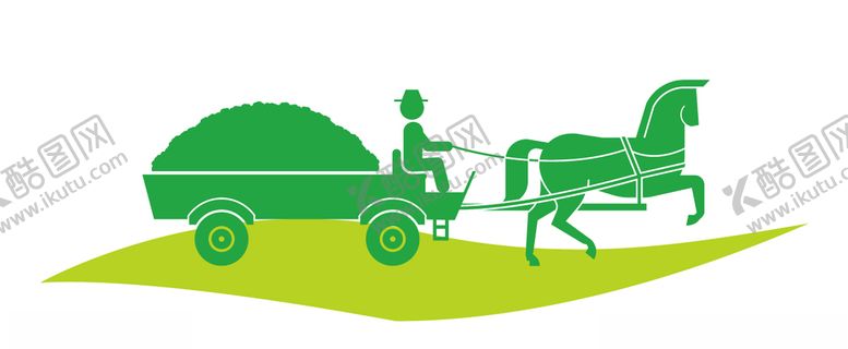 编号：53664806170213537173【酷图网】源文件下载-绿色卡通马拉车
