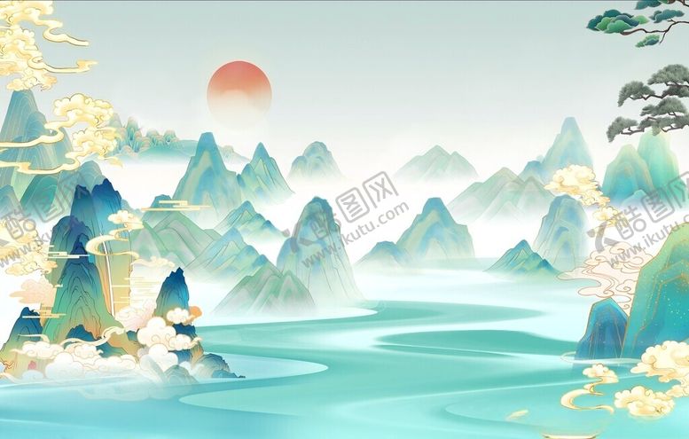 编号：60713410280625588340【酷图网】源文件下载-国朝山水插画