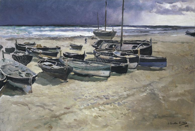 编号：89235509231315184068【酷图网】源文件下载-海滩风景油画